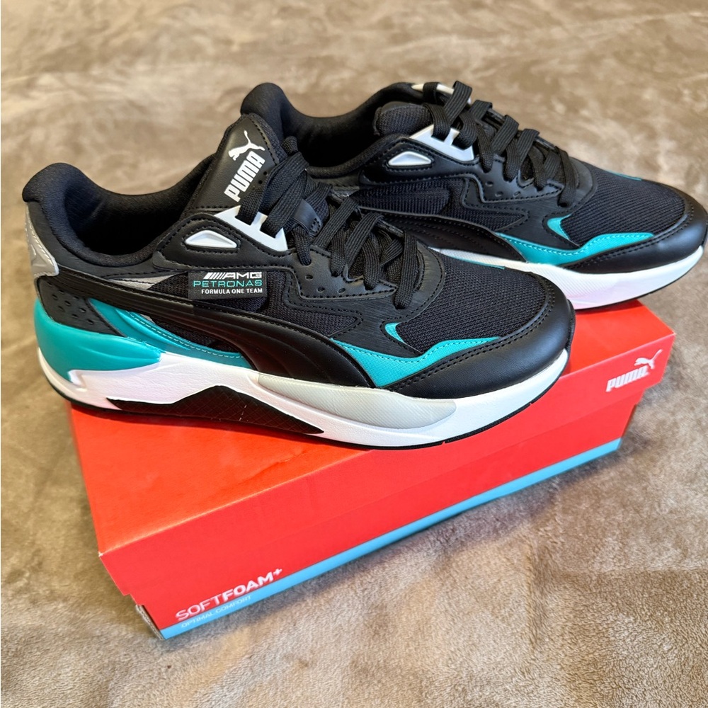 Puma Black and Turquoise Athletic Shoes